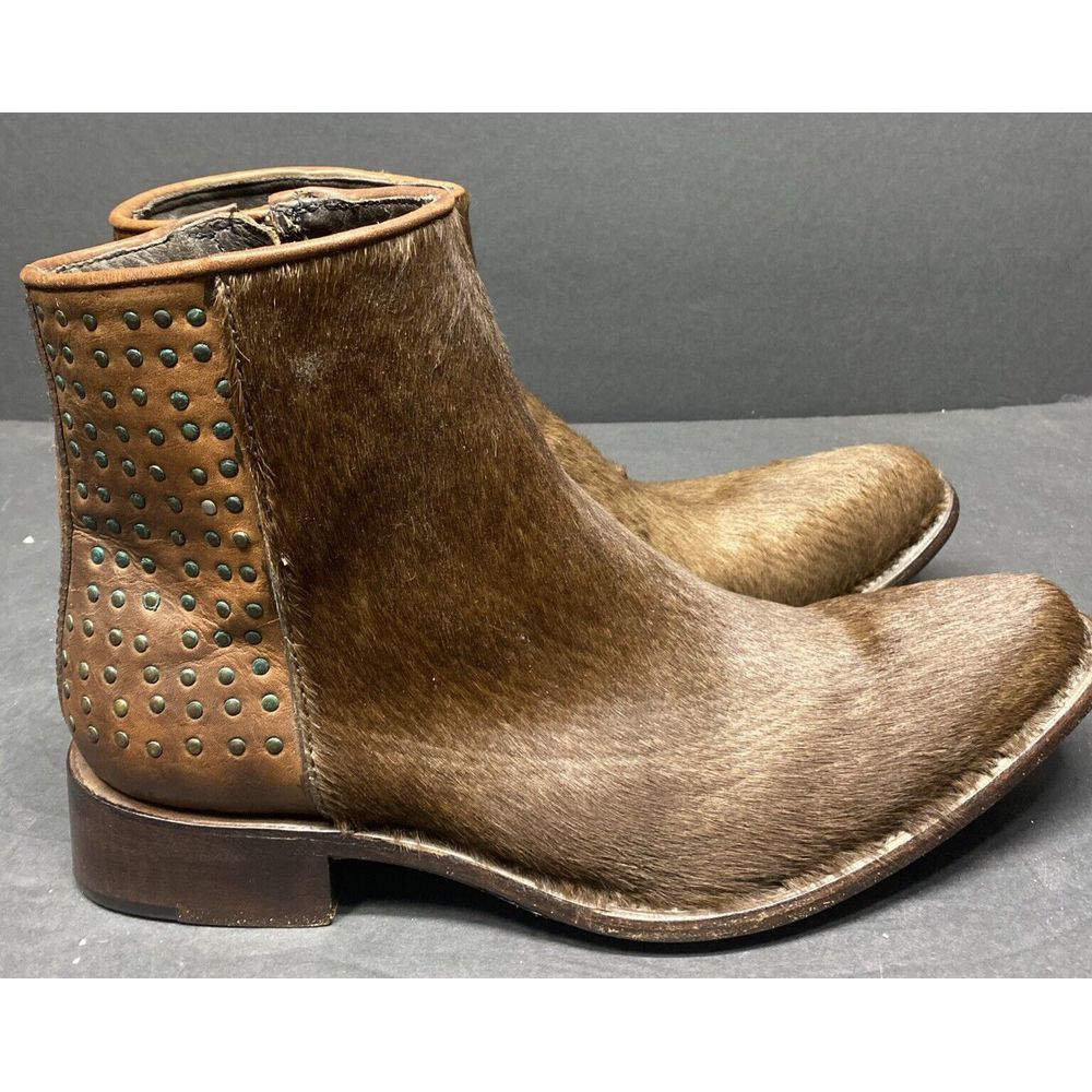 Marco Deli Men's Boots Eu 42 Usa 9 Brown Zip Ankle Boots